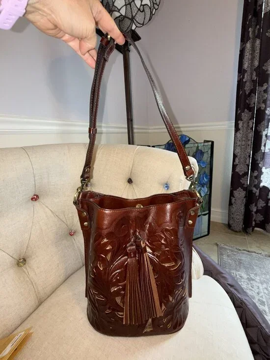 Patricia Nash Cavo Italian Leather Hobo Style Tote/Handbag - Picture 7 of 14